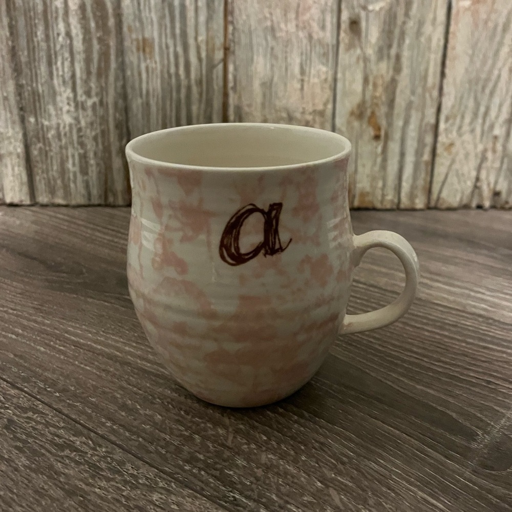 “a” monogrammed mug